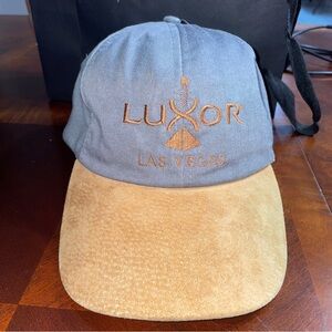 Luxor Las Vegas Blue Denim Suede Cap Adjustable Strapback Baseball Cap Casino